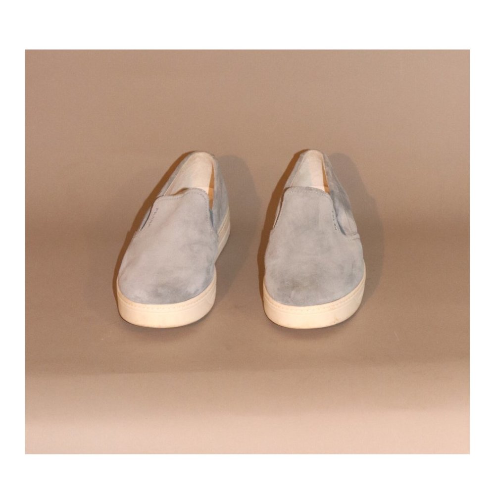 Prada Blue Suede Slip-On Sneakers Size 39